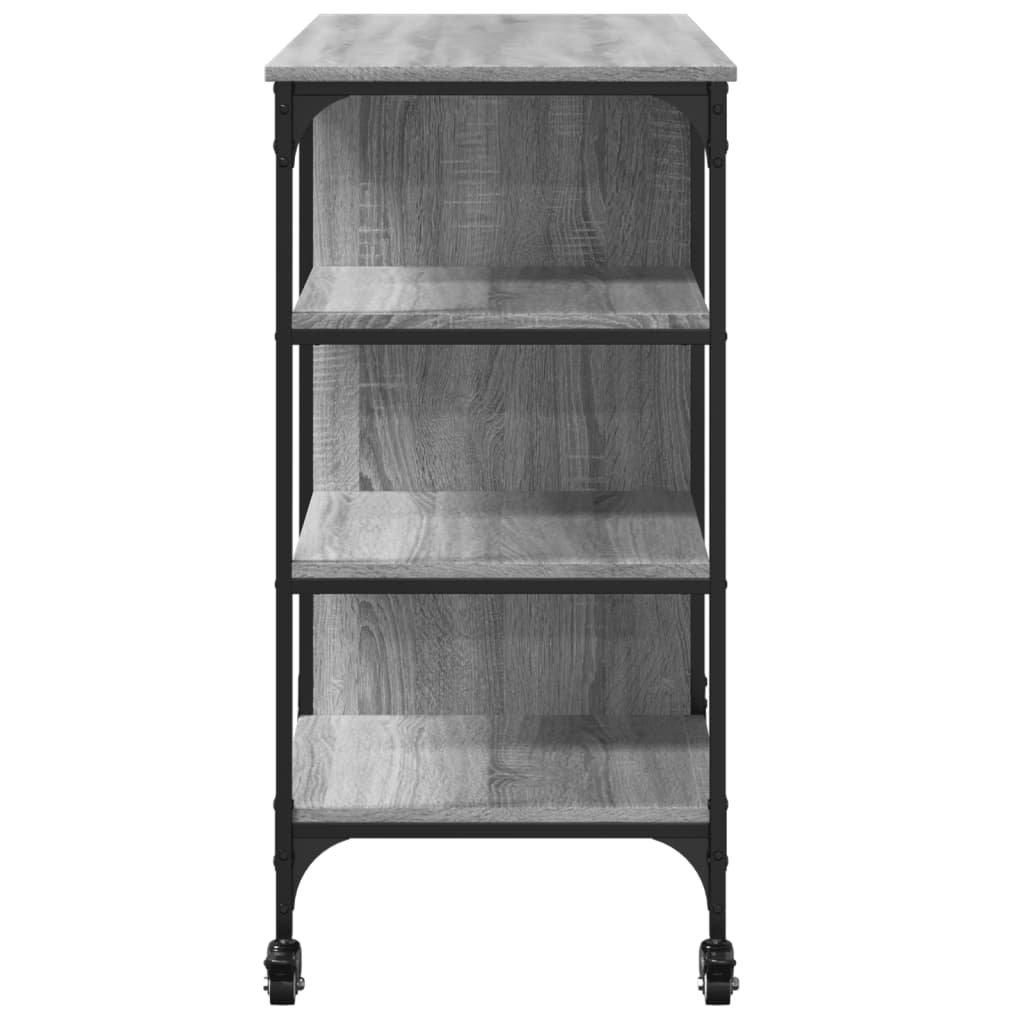 Szürke sonoma színű szerelt fa zsúrkocsi 100 x 45 x 89,5 cm Szürke sonoma színű szerelt fa zsúrkocsi 100 x 45 x 89,5 cm
