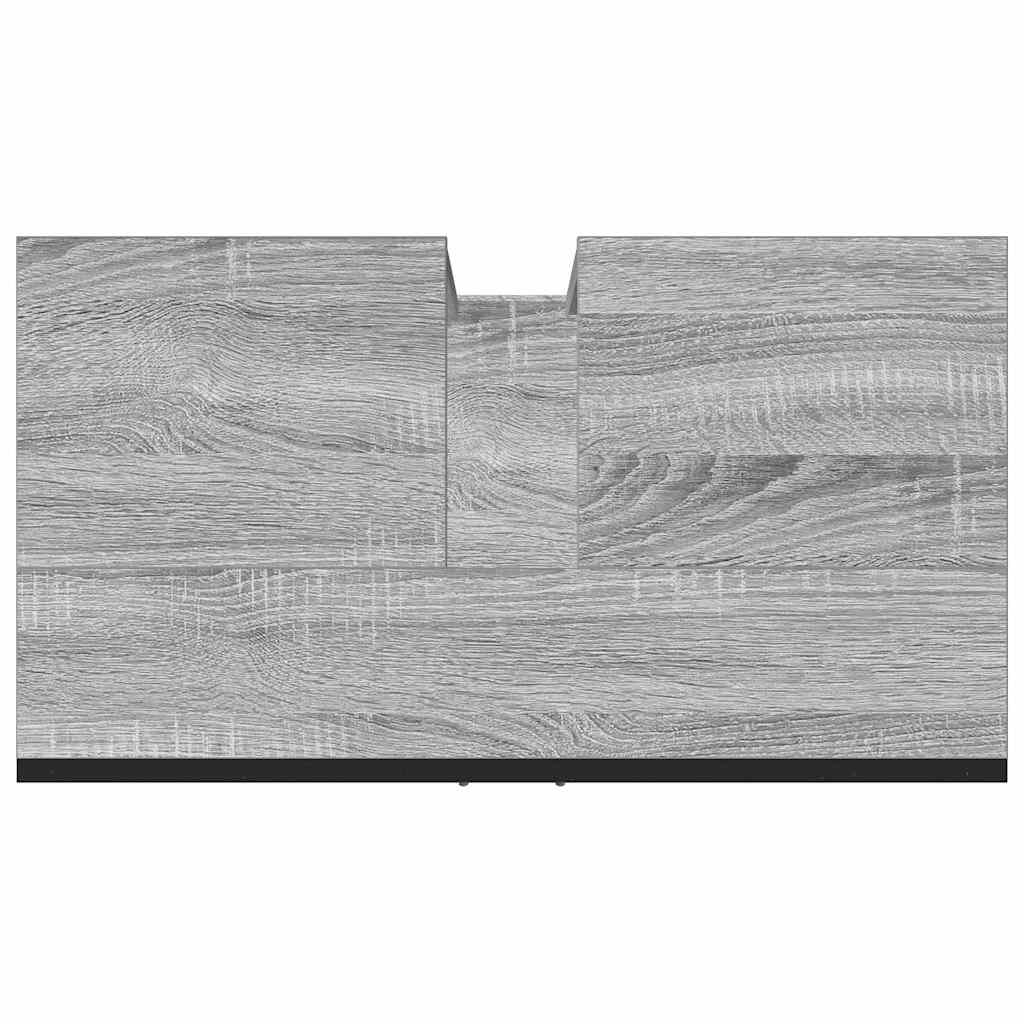 Szürke sonoma szerelt fa fürdőszobai mosdószekrény 60x33x60 cm