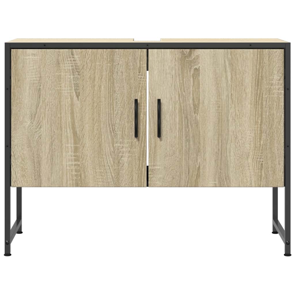 Sonoma tölgy szerelt fa fürdőszobai mosdószekrény 80x33x60 cm
