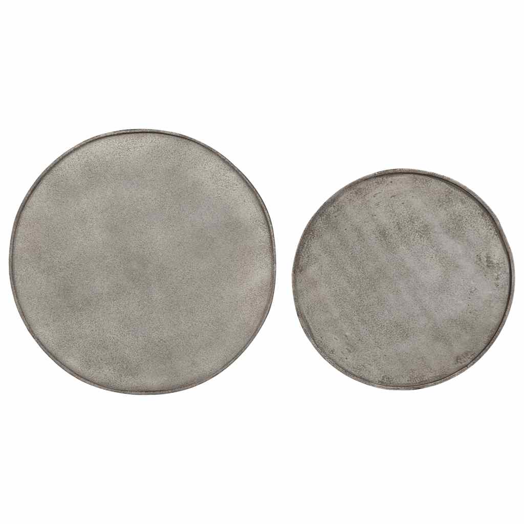 2 db ezüst színű szerelt fa dohányzóasztal