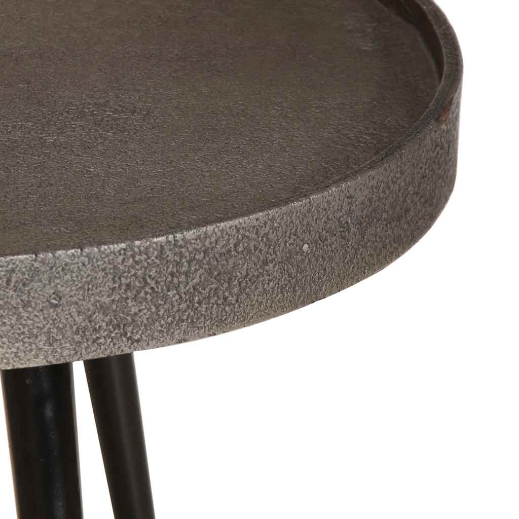 2 db ezüst színű szerelt fa dohányzóasztal