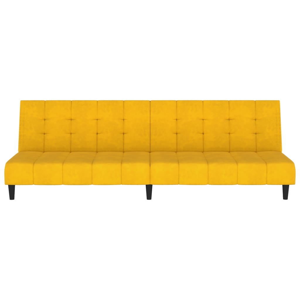 Kétszemélyes sárga bársony kanapéágy