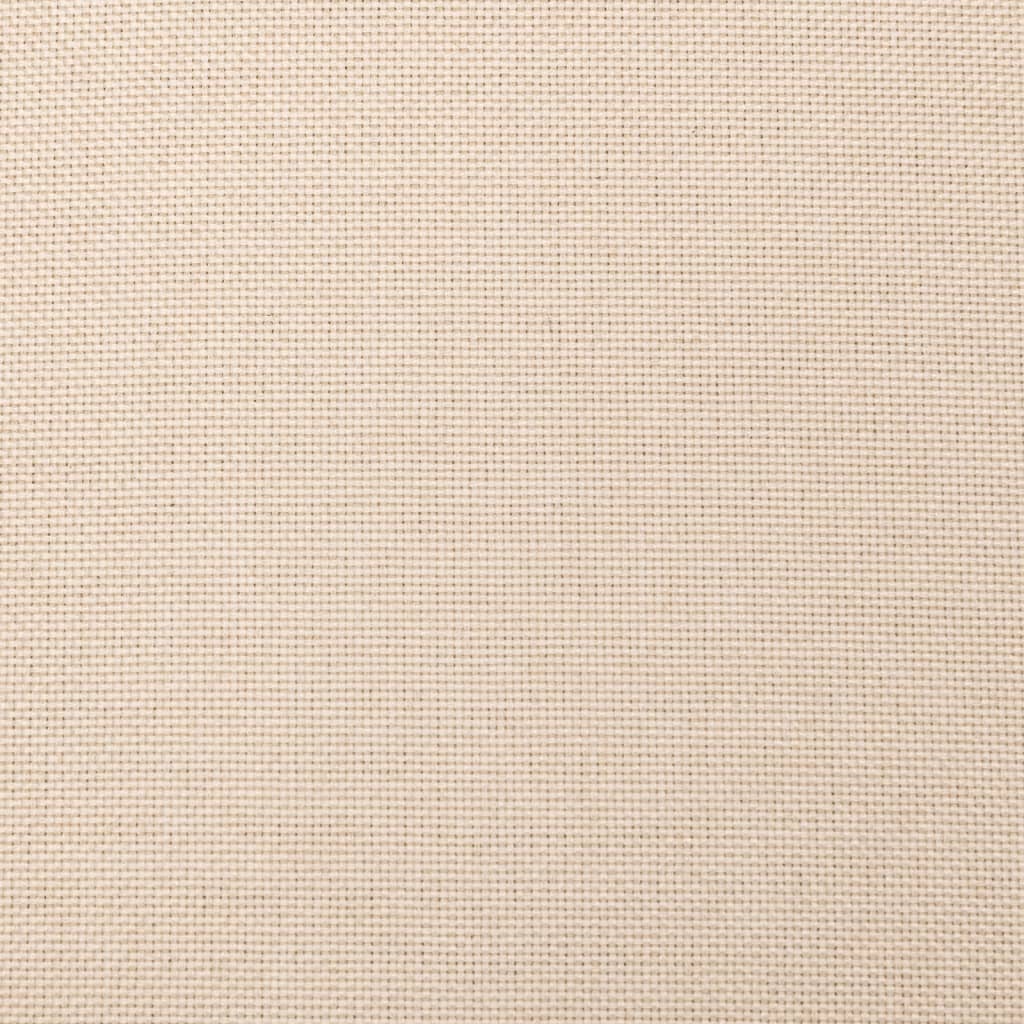 Kétszemélyes krémszínű szövet kanapéágy két párnával