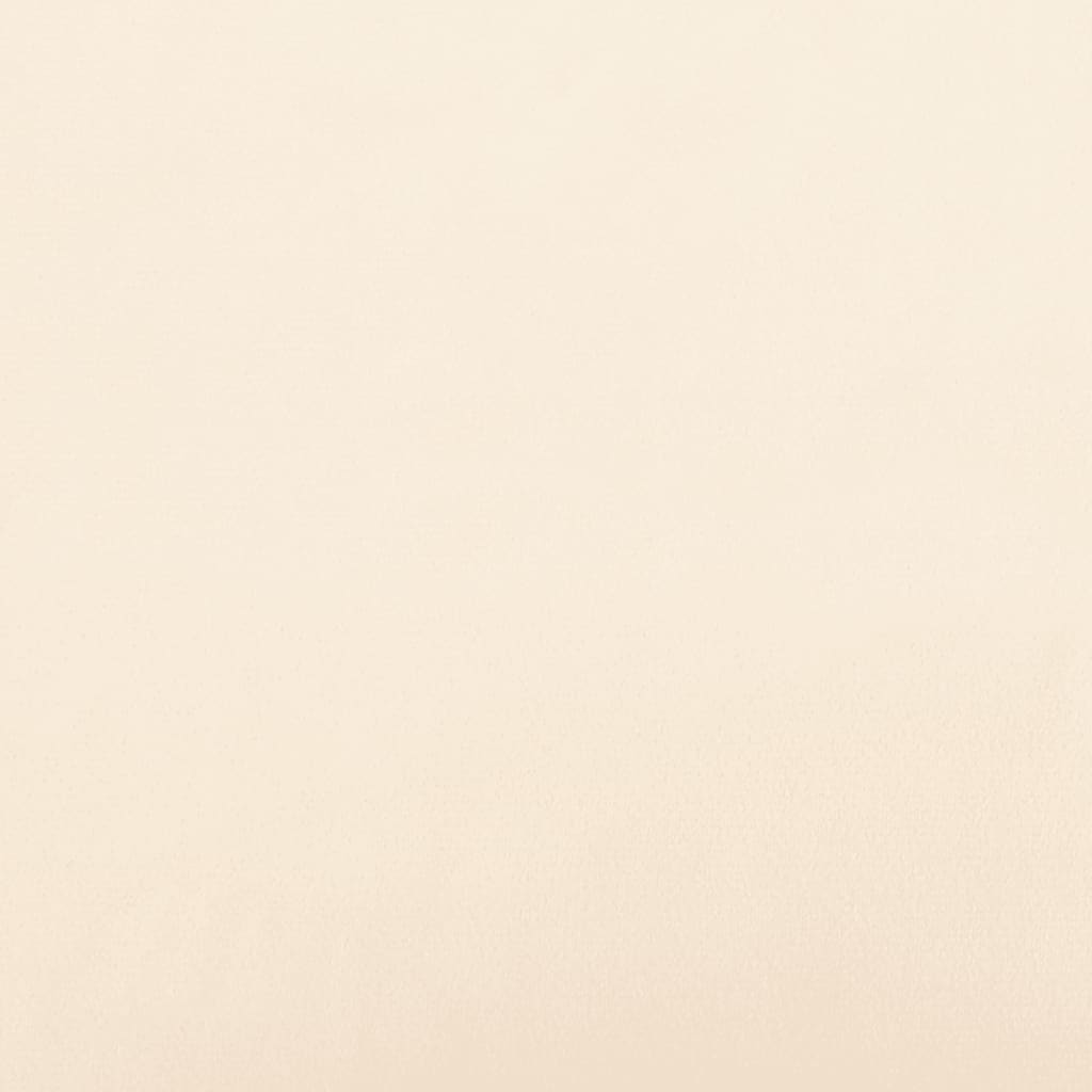 Kétszemélyes krémszínű bársony kanapéágy két párnával