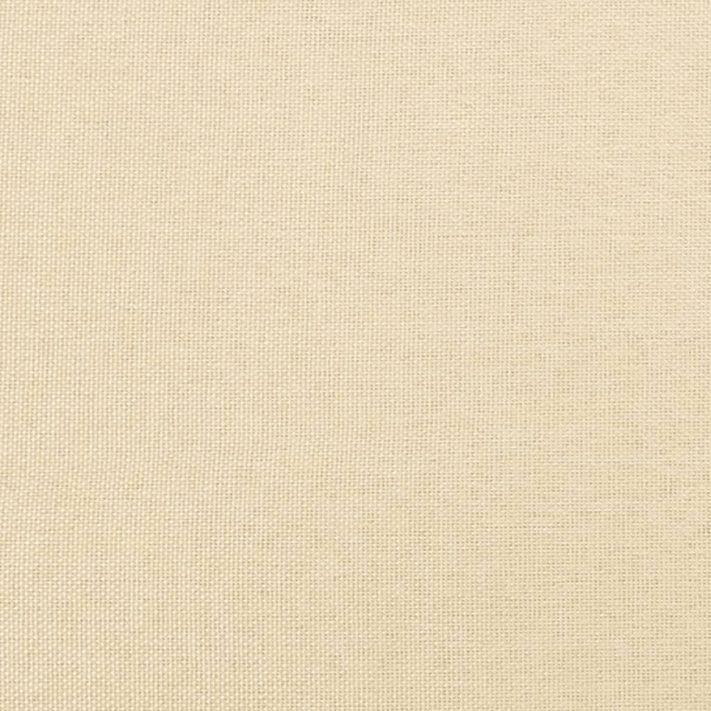 Kétszemélyes krémszínű szövet kanapéágy két párnával