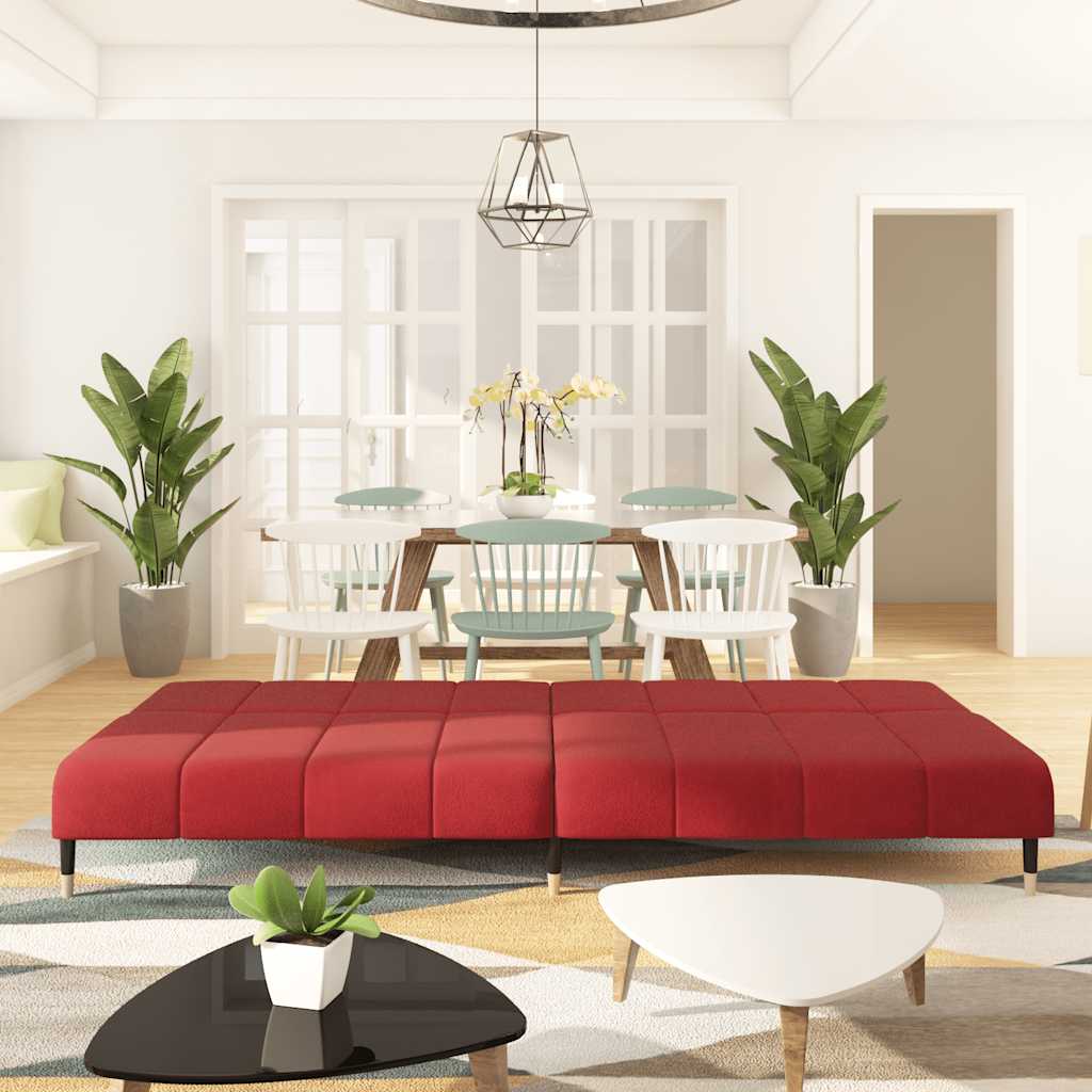 Kétszemélyes bordó bársony kanapéágy