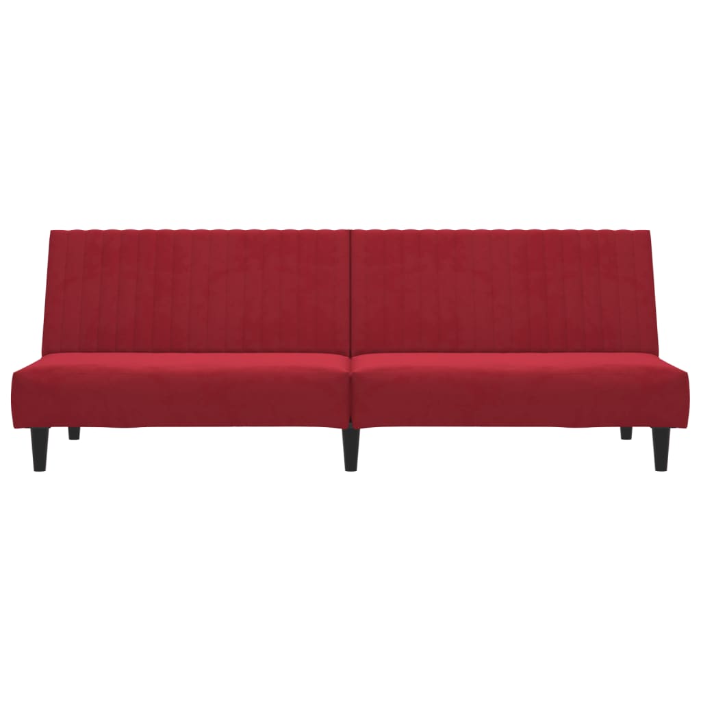 Kétszemélyes bordó bársony kanapéágy