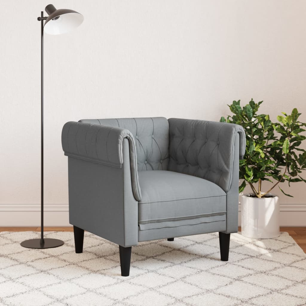 Világosszürke szövet chesterfield kanapé Világosszürke szövet chesterfield kanapé