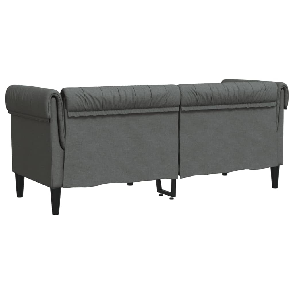 Sötétszürke 2 személyes szövet chesterfield kanapé
