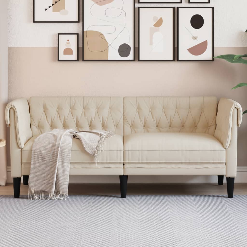 2 személyes krémszínű szövet chesterfield kanapé 2 személyes krémszínű szövet chesterfield kanapé