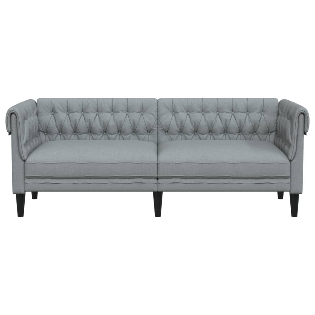 Világosszürke 3 személyes szövet chesterfield kanapé Világosszürke 3 személyes szövet chesterfield kanapé