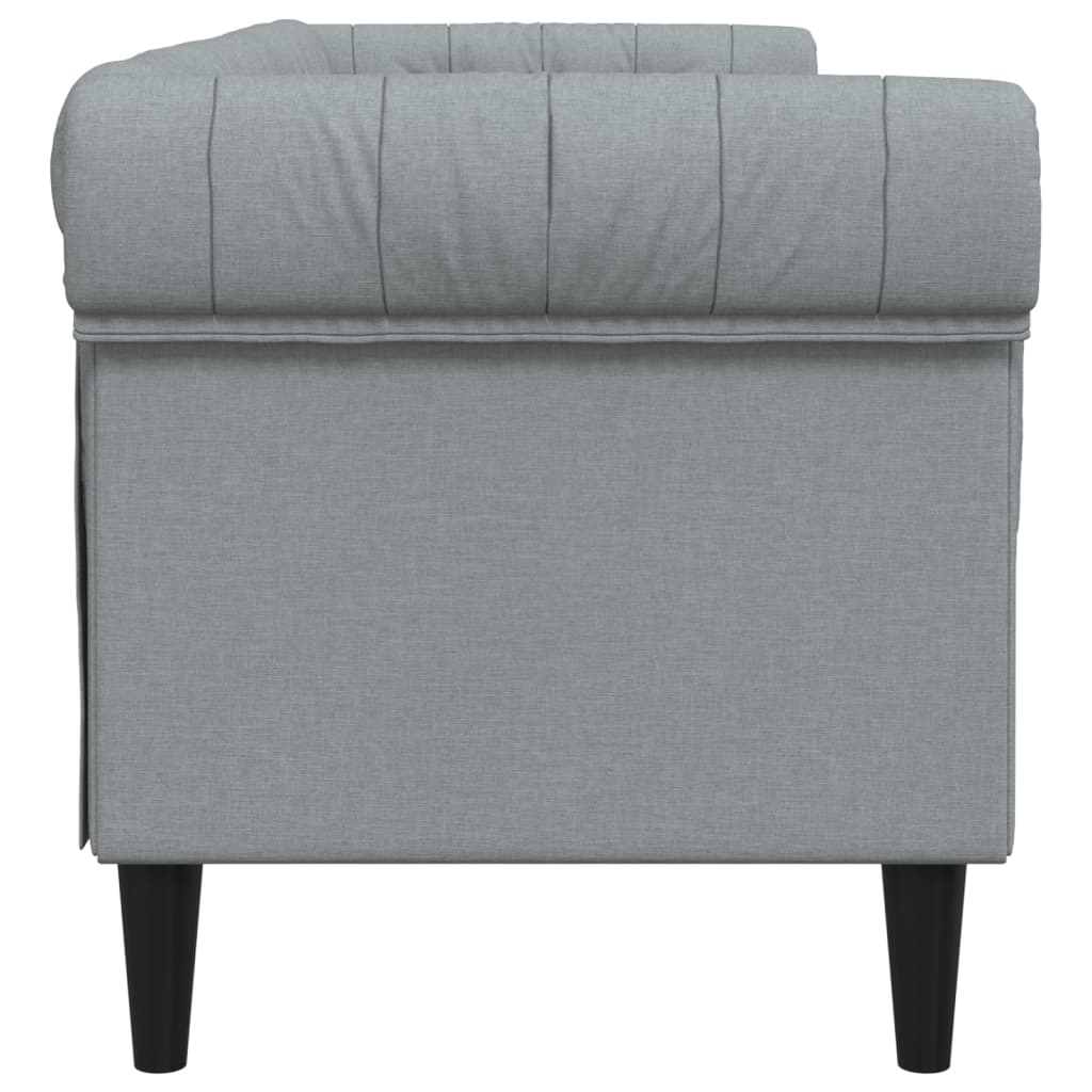 Világosszürke 3 személyes szövet chesterfield kanapé Világosszürke 3 személyes szövet chesterfield kanapé
