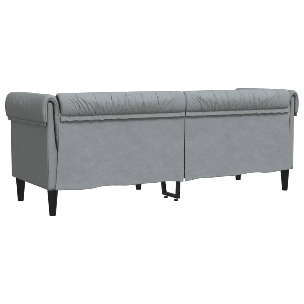 Világosszürke 3 személyes szövet chesterfield kanapé Világosszürke 3 személyes szövet chesterfield kanapé