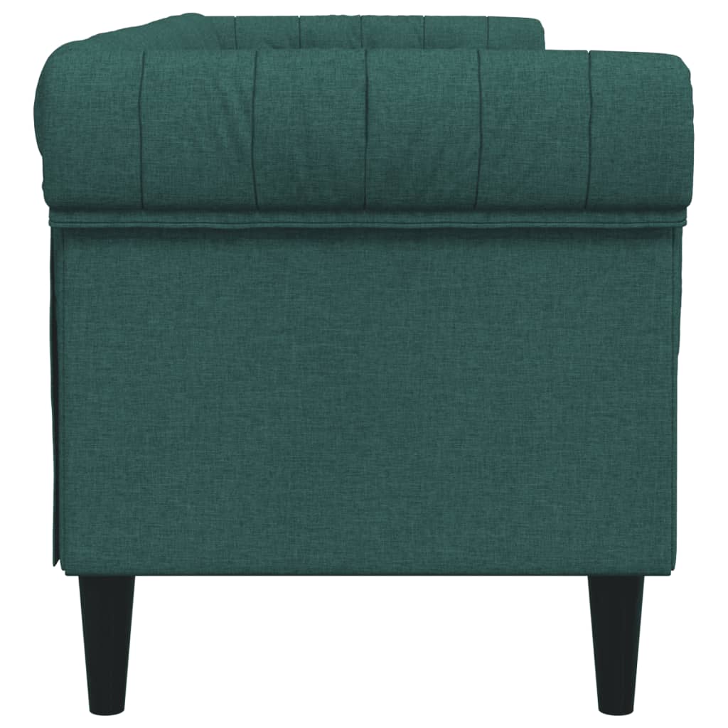 Sötétzöld 3 személyes szövet chesterfield kanapé Sötétzöld 3 személyes szövet chesterfield kanapé