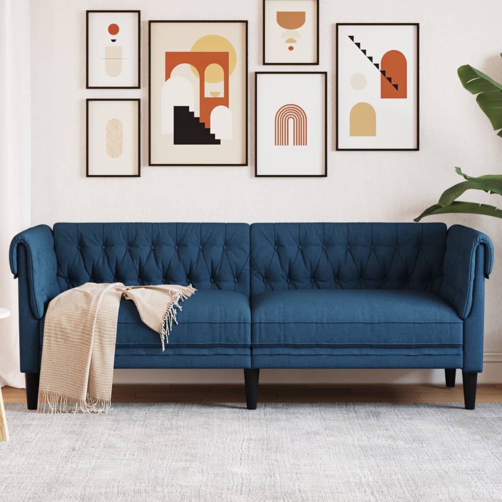 Kék 3 személyes szövet chesterfield kanapé Kék 3 személyes szövet chesterfield kanapé
