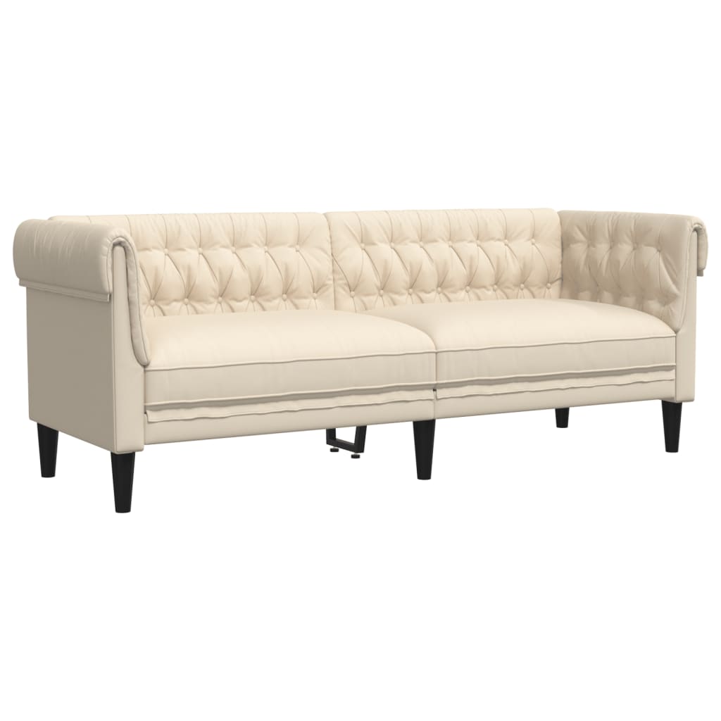 3 személyes krémszínű szövet chesterfield kanapé 3 személyes krémszínű szövet chesterfield kanapé
