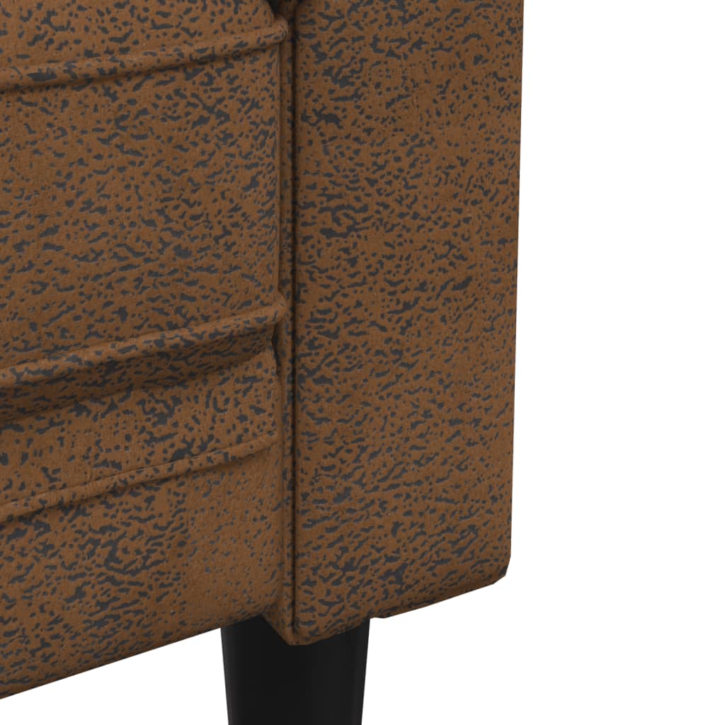 3 személyes barna szövet chesterfield kanapé