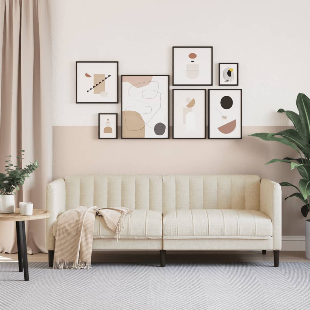 Krémszínű szövet 2 személyes kanapé