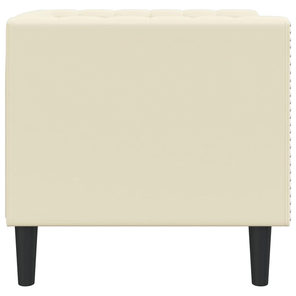 Krémszínű műbőr chesterfield kanapéfotel Krémszínű műbőr chesterfield kanapéfotel