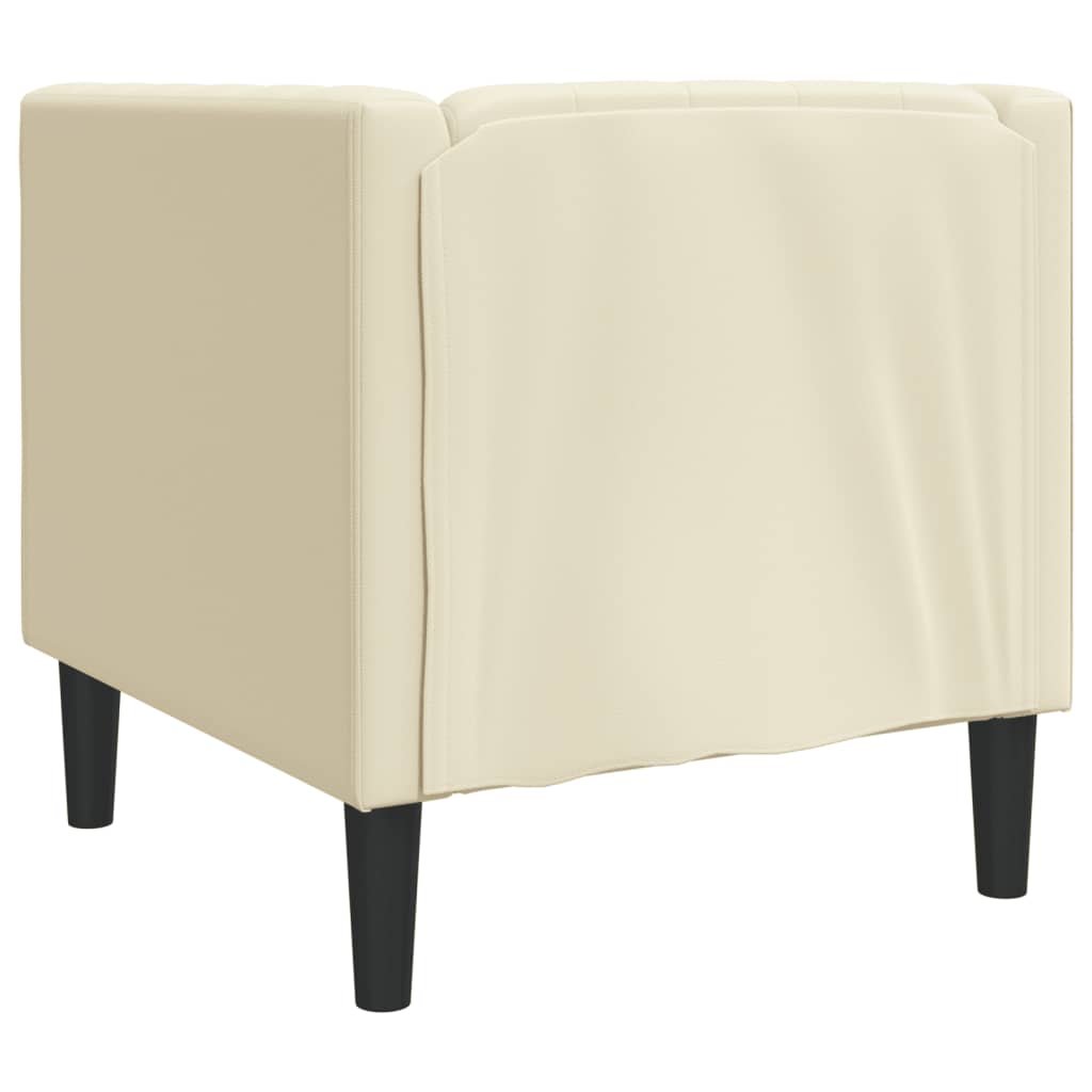 Krémszínű műbőr chesterfield kanapéfotel Krémszínű műbőr chesterfield kanapéfotel