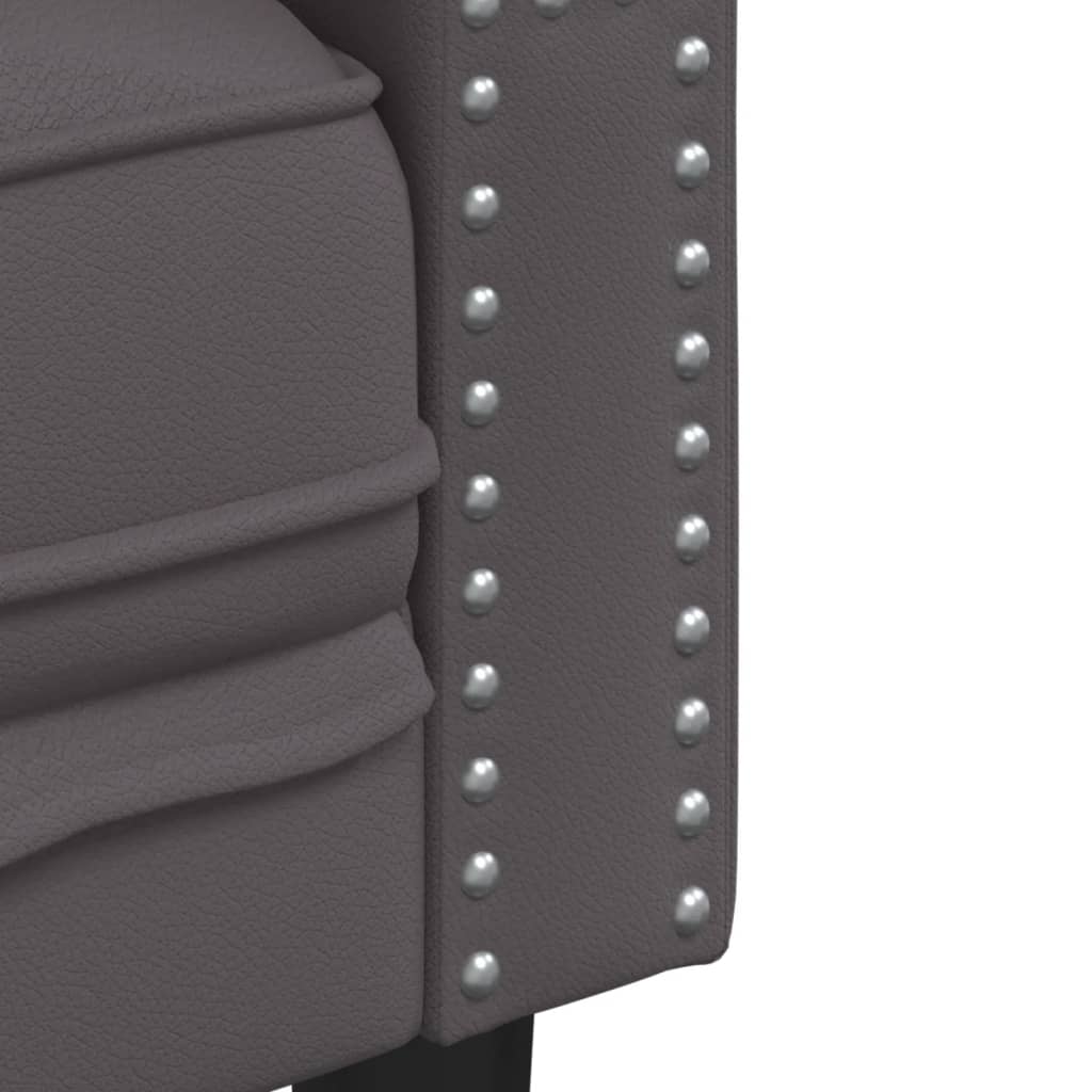 Szürke műbőr chesterfield kanapéfotel Szürke műbőr chesterfield kanapéfotel
