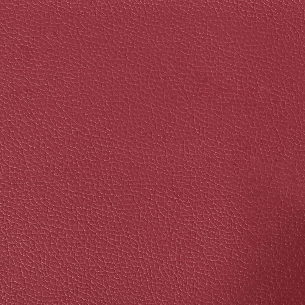Kétszemélyes bordó műbőr chesterfield kanapé