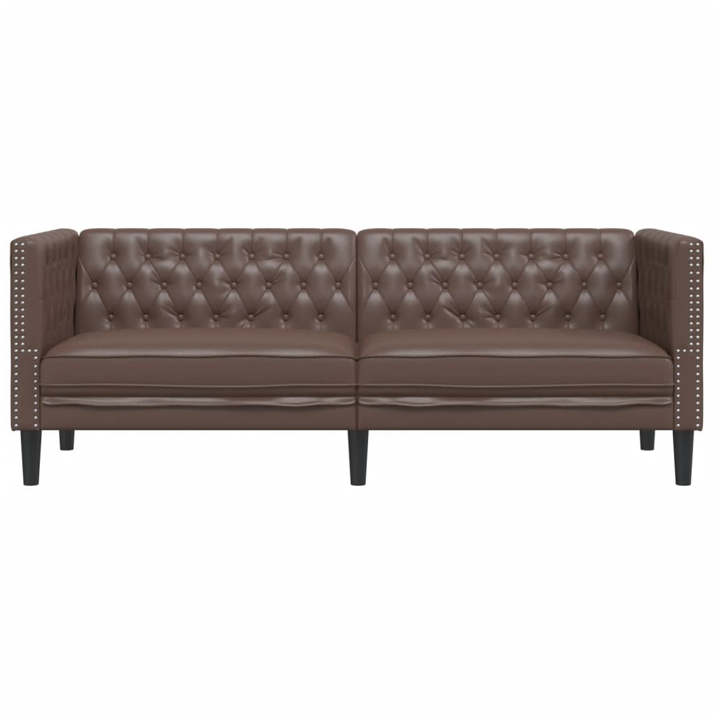3 személyes barna műbőr chesterfield kanapé 3 személyes barna műbőr chesterfield kanapé