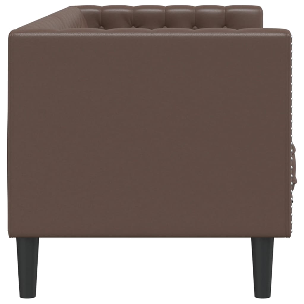 3 személyes barna műbőr chesterfield kanapé 3 személyes barna műbőr chesterfield kanapé