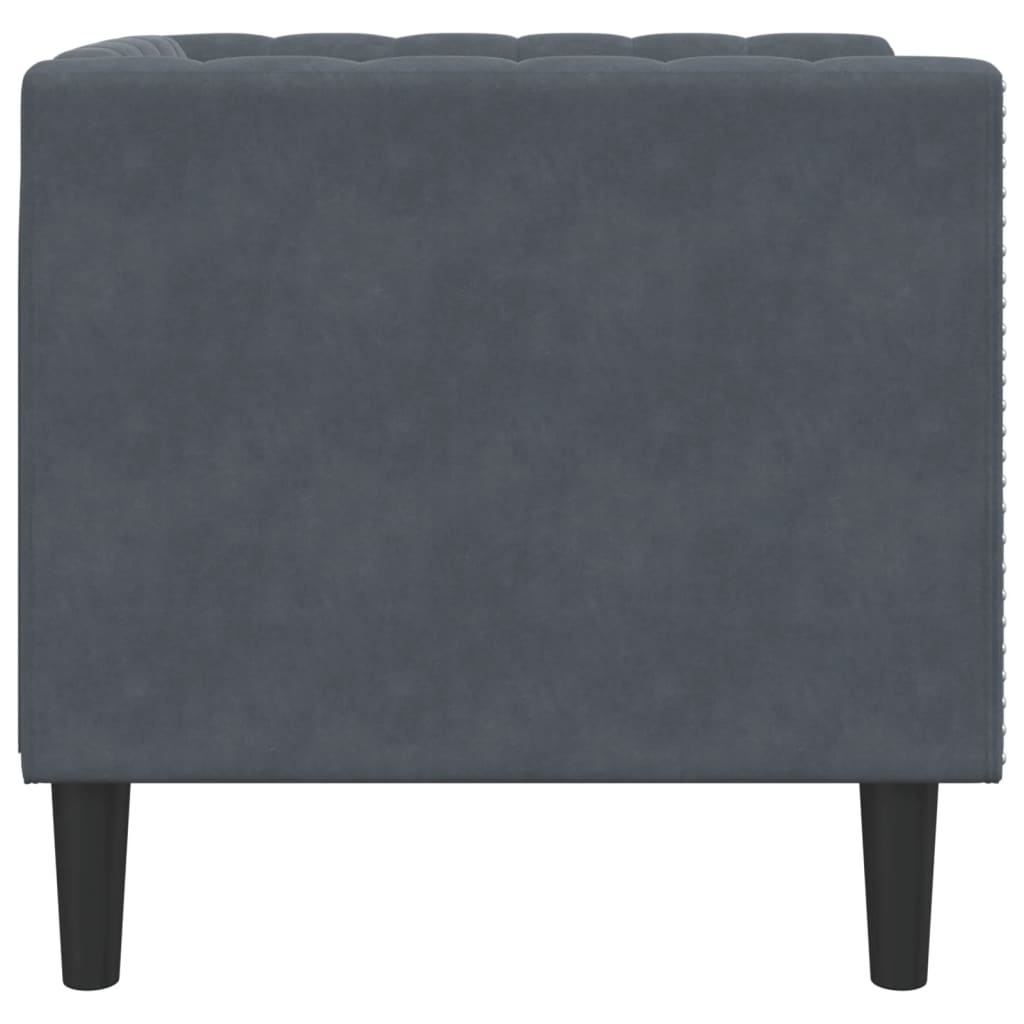 Sötétszürke bársony chesterfield kanapé Sötétszürke bársony chesterfield kanapé
