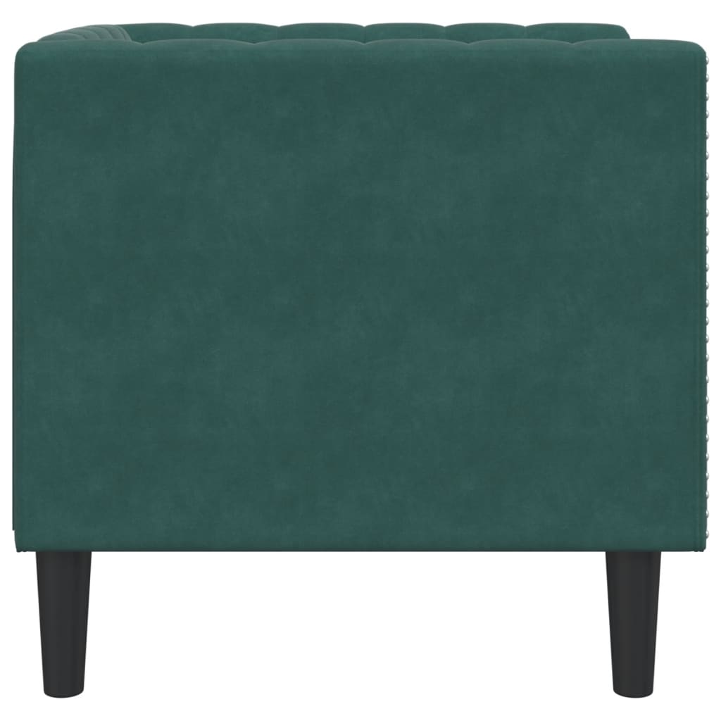 Sötétzöld bársony chesterfield kanapéfotel Sötétzöld bársony chesterfield kanapéfotel