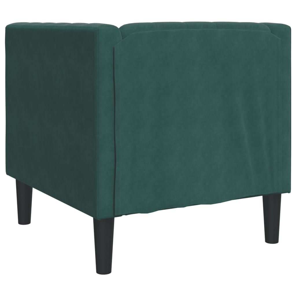 Sötétzöld bársony chesterfield kanapéfotel Sötétzöld bársony chesterfield kanapéfotel