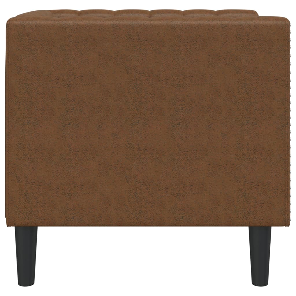 Barna művelúr chesterfield kanapéfotel Barna művelúr chesterfield kanapéfotel