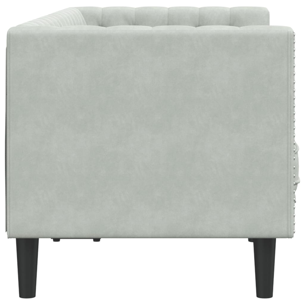 2 személyes világoszöld bársony chesterfield kanapé párnákkal 2 személyes világoszöld bársony chesterfield kanapé párnákkal