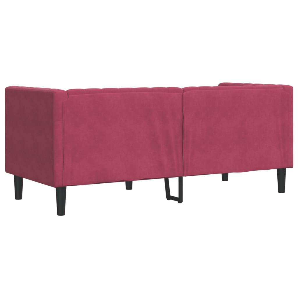2 személyes bordó bársony chesterfield kanapé hengerpárnákkal 2 személyes bordó bársony chesterfield kanapé hengerpárnákkal