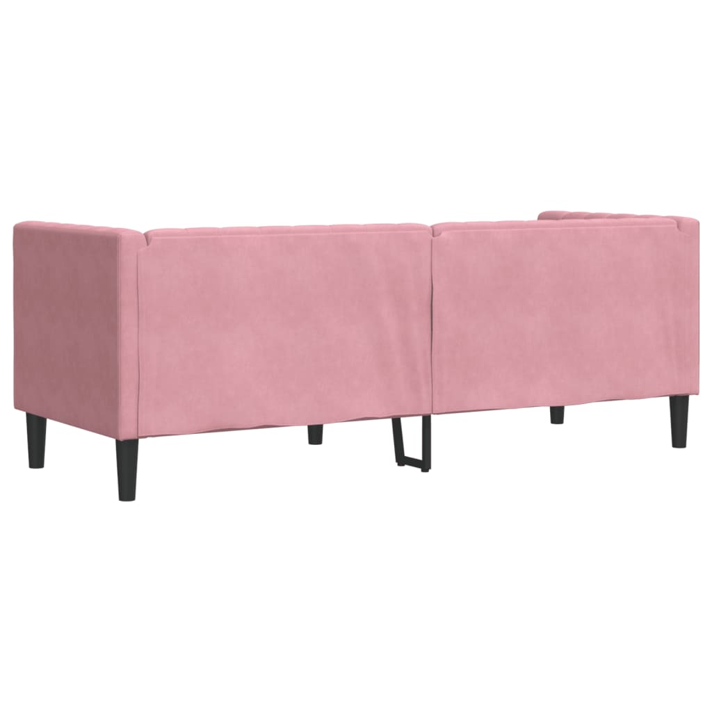 3 személyes rózsaszín bársony chesterfield kanapé párnákkal 3 személyes rózsaszín bársony chesterfield kanapé párnákkal