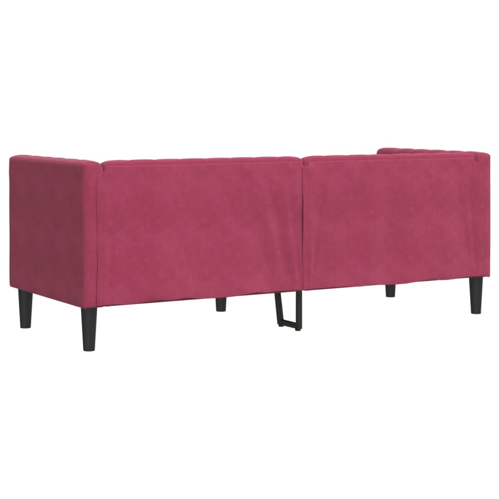 3 személyes bordó bársony chesterfield kanapé hengerpárnákkal 3 személyes bordó bársony chesterfield kanapé hengerpárnákkal