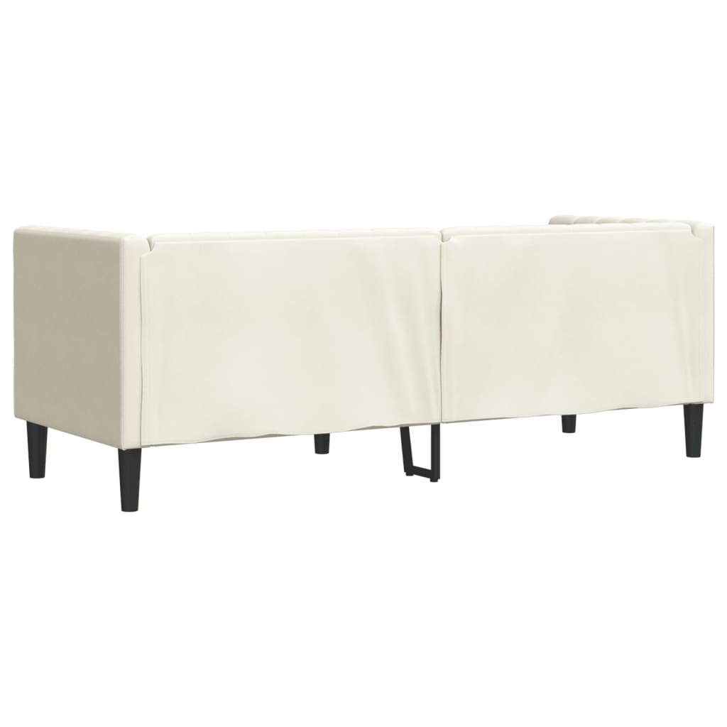 3 személyes krémszínű bársony chesterfield kanapé párnákkal 3 személyes krémszínű bársony chesterfield kanapé párnákkal