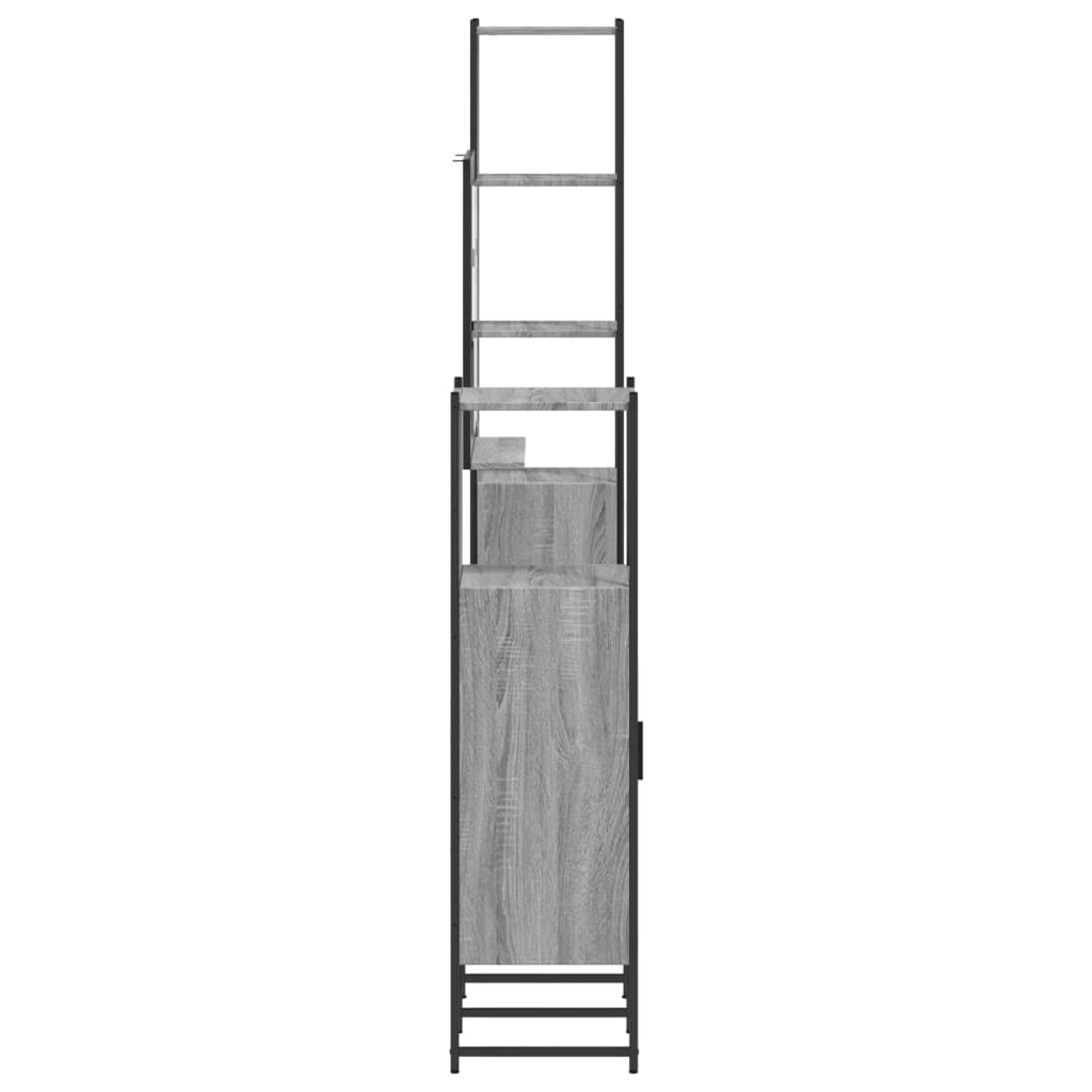 4 részes szürke sonoma szerelt fa fürdőszoba szekrényszett