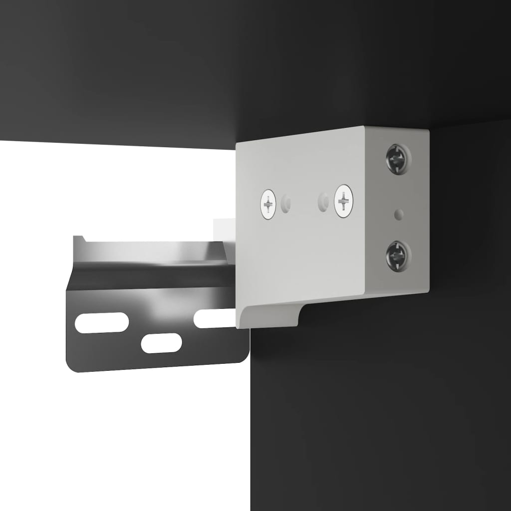 3 részes fekete szerelt fa fürdőszobaszekrény-szett