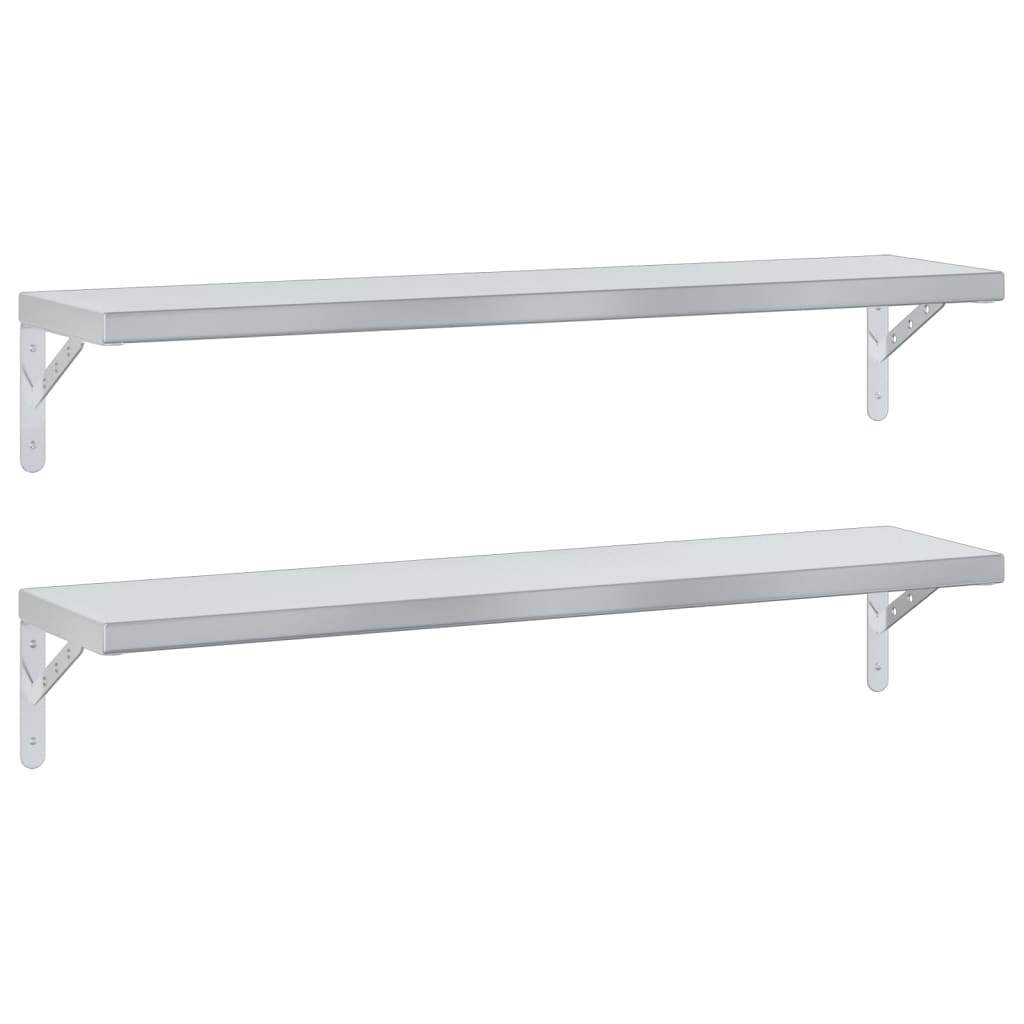 2 db ezüstszínű rozsdamentes acél fali polc 100 x 23,5 cm 2 db ezüstszínű rozsdamentes acél fali polc 100 x 23,5 cm
