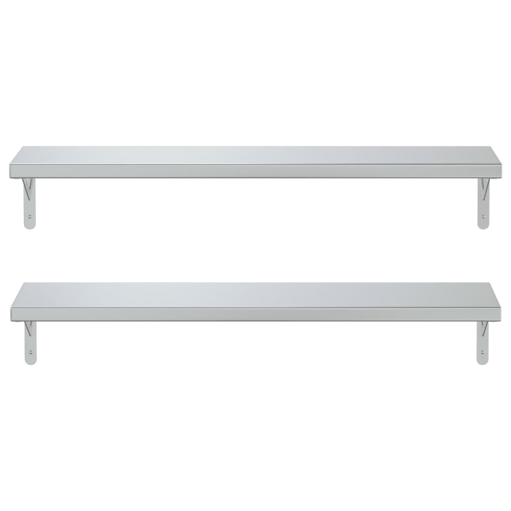 2 db ezüstszínű rozsdamentes acél fali polc 100 x 23,5 cm 2 db ezüstszínű rozsdamentes acél fali polc 100 x 23,5 cm