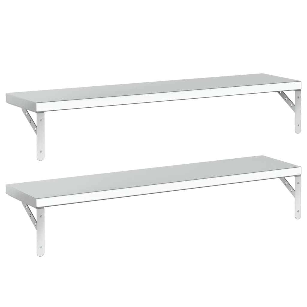 2 db ezüstszínű rozsdamentes acél fali polc 100 x 23,5 cm 2 db ezüstszínű rozsdamentes acél fali polc 100 x 23,5 cm