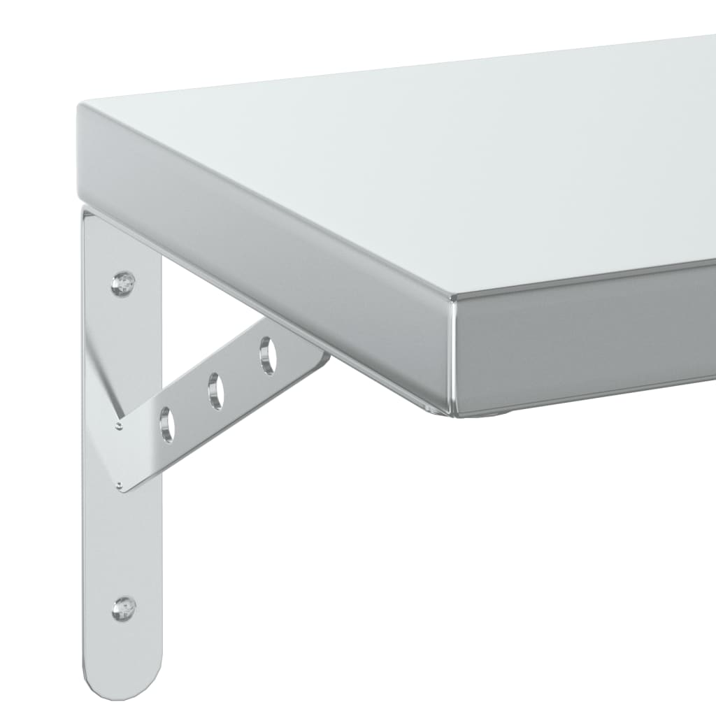 2 db ezüstszínű rozsdamentes acél fali polc 100 x 23,5 cm 2 db ezüstszínű rozsdamentes acél fali polc 100 x 23,5 cm