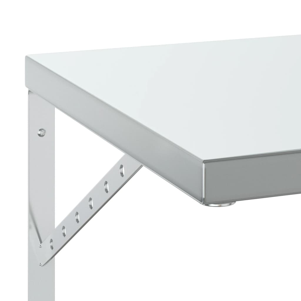 2 db ezüstszínű rozsdamentes acél fali polc 75 x 40 cm