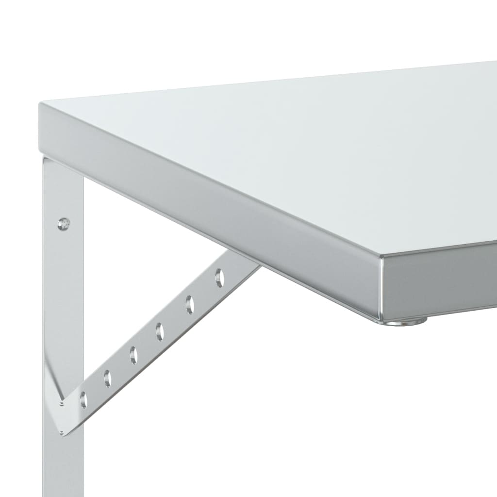 2 db ezüstszínű rozsdamentes acél fali polc 50 x 40 cm