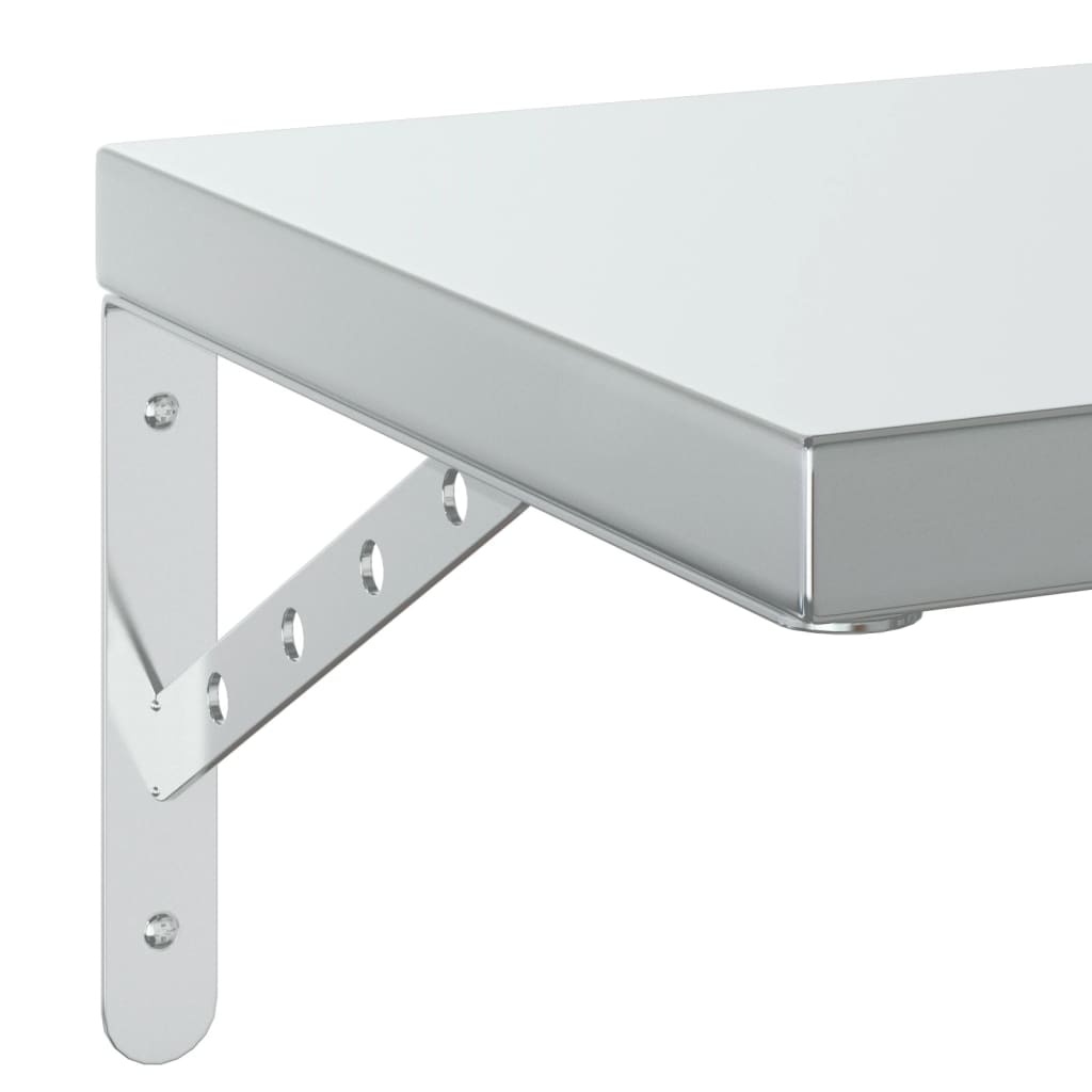 2 db ezüstszínű rozsdamentes acél fali polc 50 x 30 cm