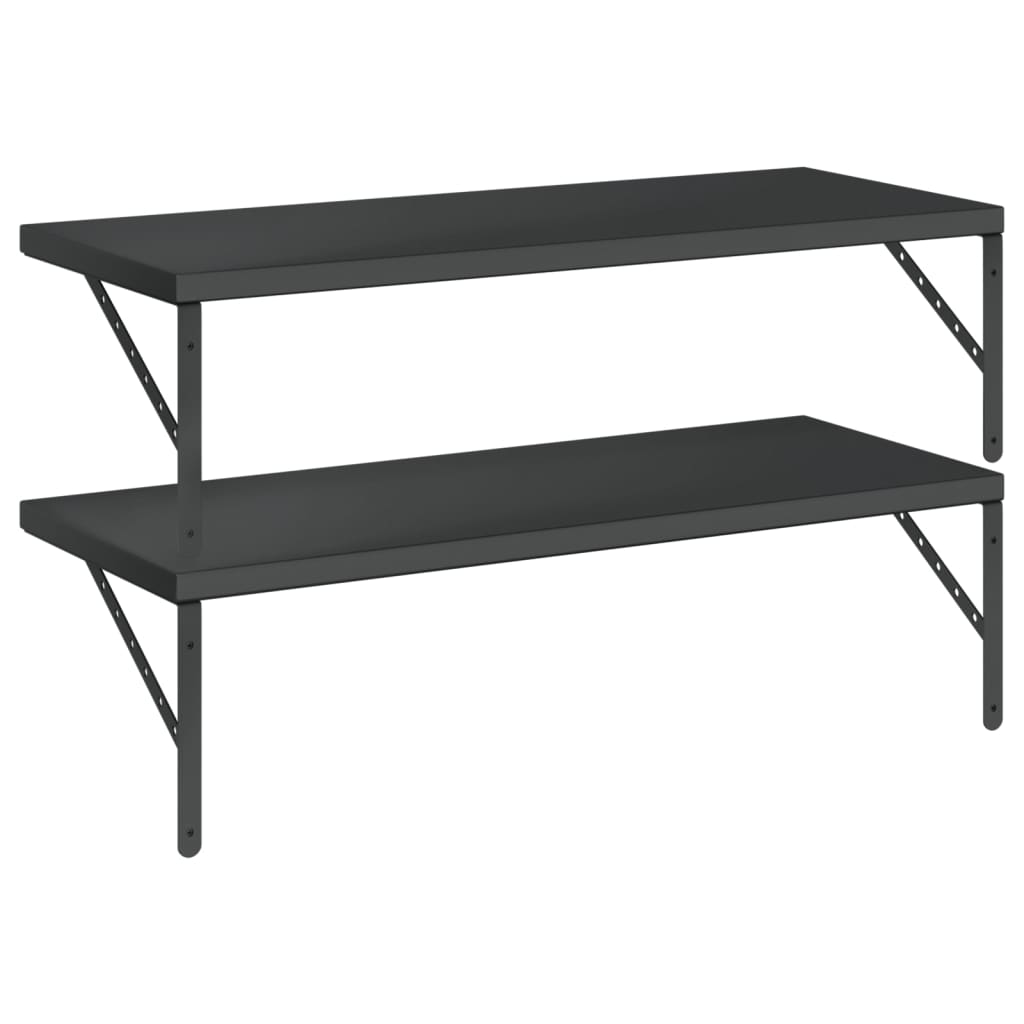 2 db fekete rozsdamentes acél fali polc 100 x 40 cm 2 db fekete rozsdamentes acél fali polc 100 x 40 cm