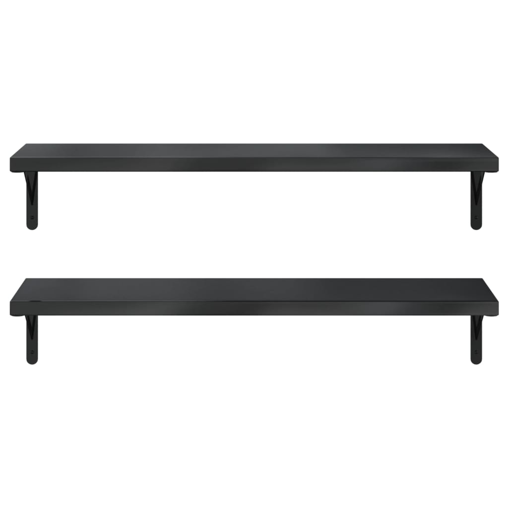 2 db fekete rozsdamentes acél fali polc 100 x 30 cm 2 db fekete rozsdamentes acél fali polc 100 x 30 cm