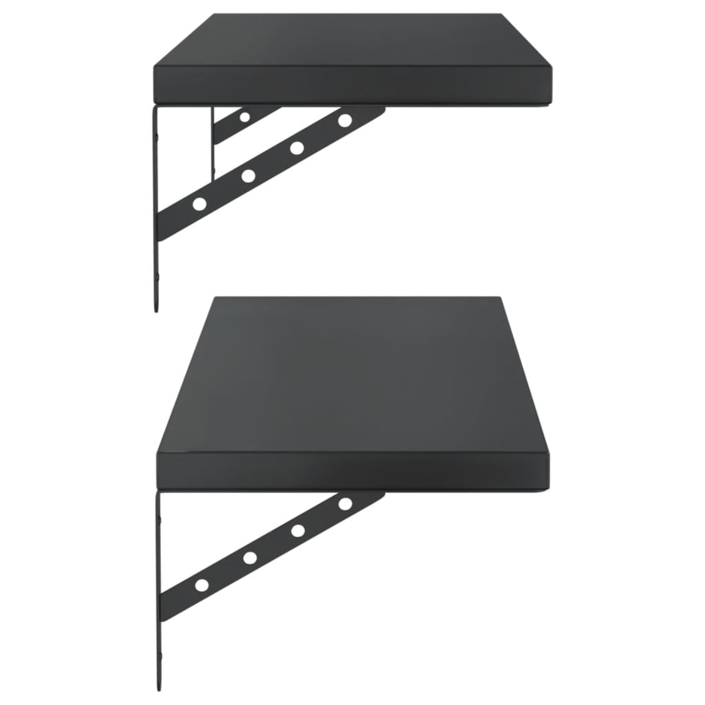 2 db fekete rozsdamentes acél fali polc 100 x 30 cm 2 db fekete rozsdamentes acél fali polc 100 x 30 cm