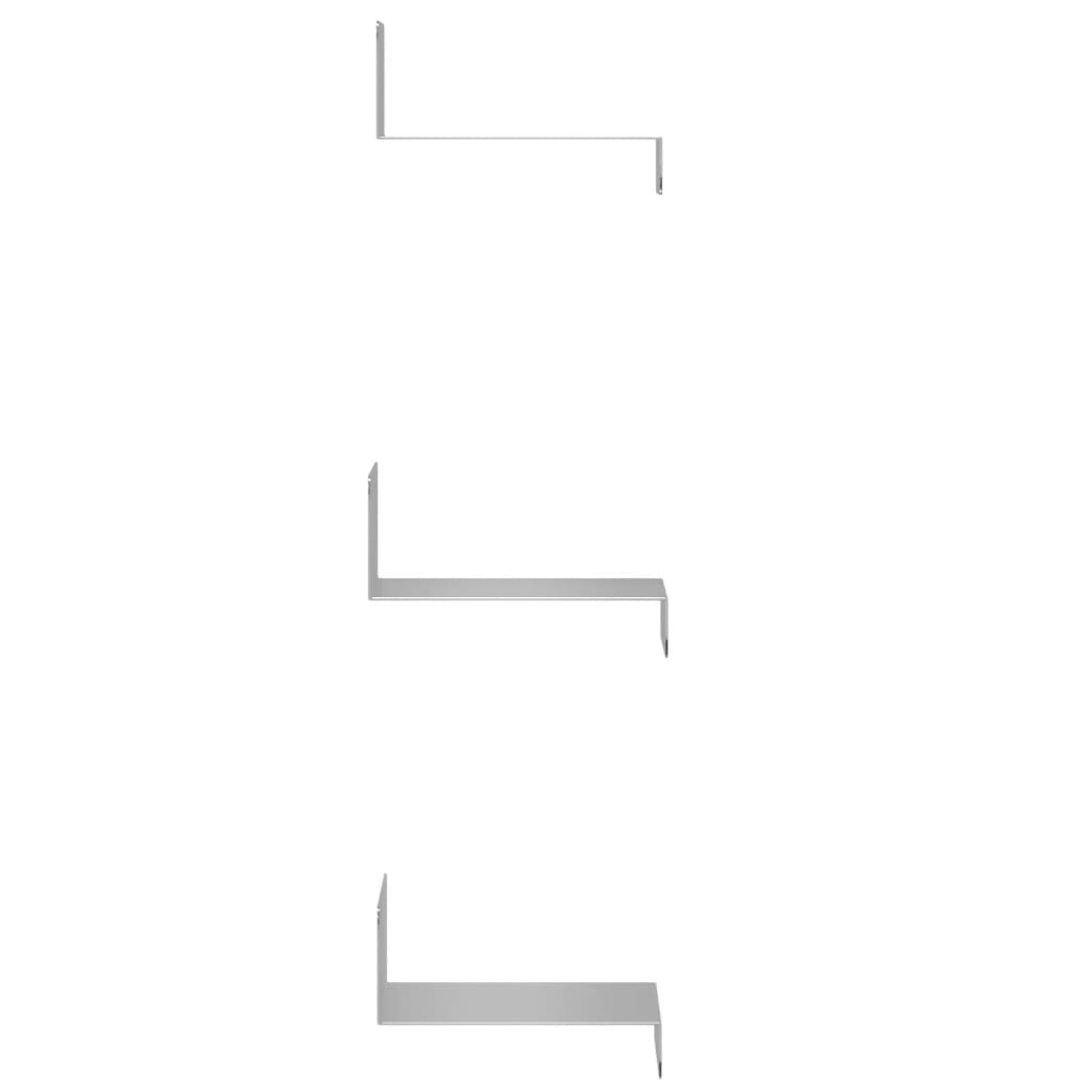 3 db ezüstszínű rozsdamentes acél fali polc